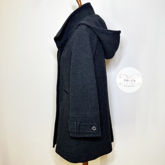 MASSIMO DUTTI Long Pea Coat Belled Sleeves Size 26 US - Picture 6 of 13